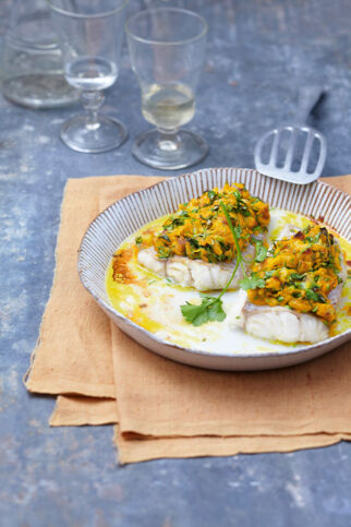 Seelachs mit Kürbis-Kruste Seelachs mit Kürbis-Kruste