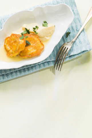 Seeteufel-Piccata mit Polenta Seeteufel-Piccata mit Polenta