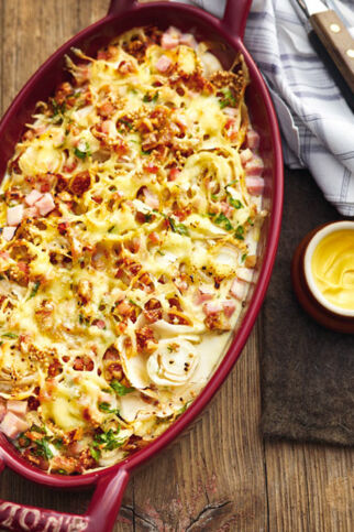 Chicoréegratin mit Senfsahne Chicoréegratin mit Senfsahne
