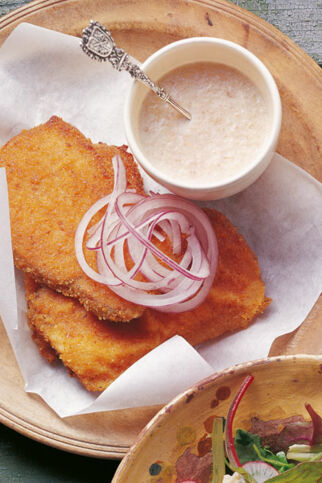 Panierte Schinkenscheiben Panierte Schinkenscheiben