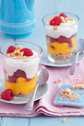 Mango-Himbeer-Schichtspeise Mango-Himbeer-Schichtspeise