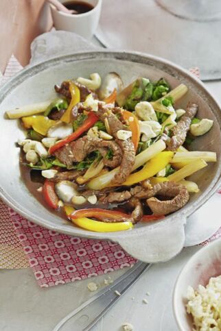 Mangold-Paprika-Gemüse aus dem Wok