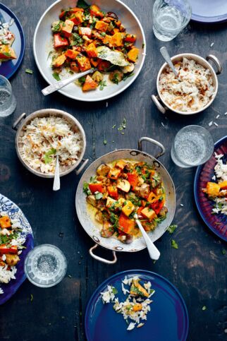 Pilav mit Kürbis-Kastanien-Ragout Pilav mit Kürbis-Kastanien-Ragout