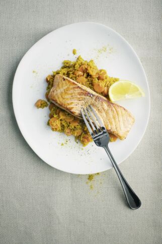 Möhrenreis mit Lachsfilet