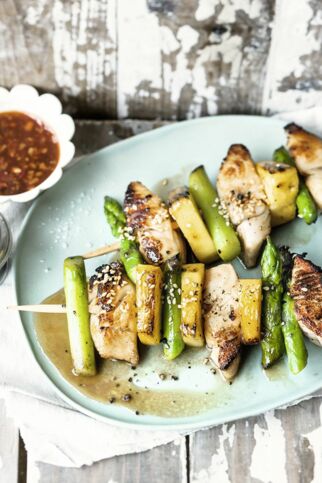 Spargel-Kabeljau-Spieße Spargel-Kabeljau-Spieße