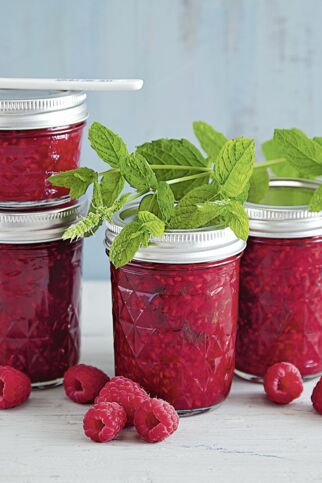 Himbeermarmelade mit Minze Himbeermarmelade mit Minze