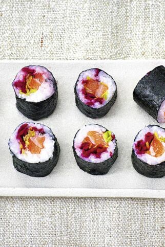 Lachs-Rote-Bete-Maki Lachs-Rote-Bete-Maki