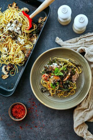 Feta Pasta mit Grünkohl Feta Pasta mit Grünkohl