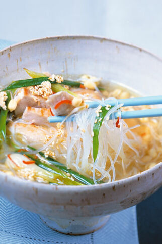 Asia-Suppe mit Hähnchenfleisch