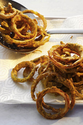 Frittierte Knusper-Zwiebelringe