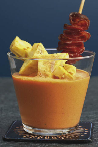 Tortilla auf Paprikaschaum Tortilla auf Paprikaschaum