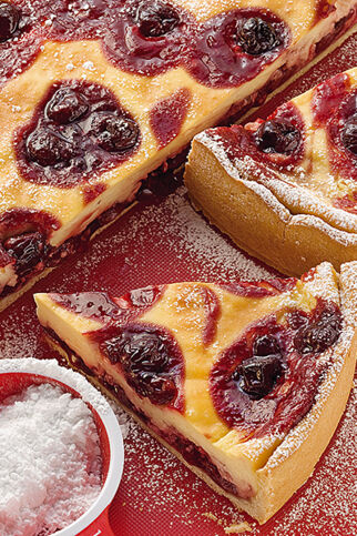 Schmantkuchen mit Kirschen Schmantkuchen mit Kirschen