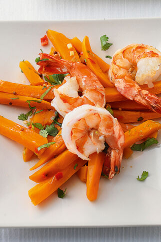 Würzige Süßkartoffeln mit Garnelen Würzige Süßkartoffeln mit Garnelen