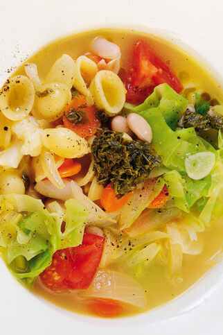 Minestrone mit Spitzkohl Minestrone mit Spitzkohl