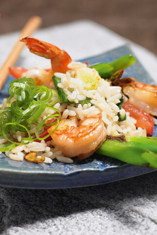 Reispfanne mit Garnelen Reispfanne mit Garnelen