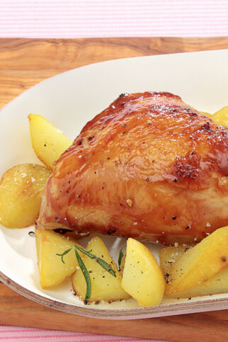 Hühnerkeulen mit Honig-Ketchup-Glasur Hühnerkeulen mit Honig-Ketchup-Glasur