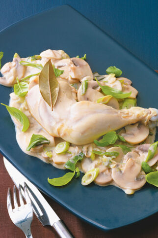 Hähnchenschenkel auf Champignons Hähnchenschenkel auf Champignons