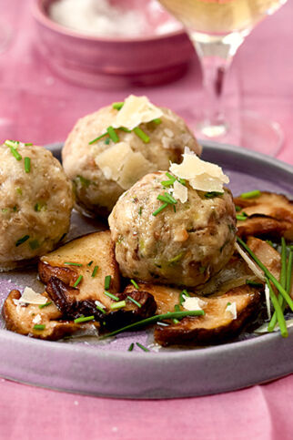 Abgeschmolzene Steinpilzknödel Abgeschmolzene Steinpilzknödel