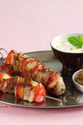 Kebabs mit Auberginencreme Kebabs mit Auberginencreme