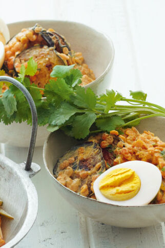 Linsencurry mit Auberginen