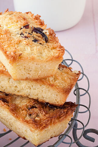 Kokoskuchen mit Cranberries Kokoskuchen mit Cranberries