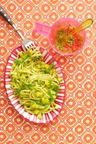 Linguine mit Basilikum-Pesto Linguine mit Basilikum-Pesto