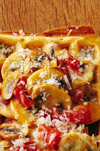 Pizzawaffeln mit Pilzen Pizzawaffeln mit Pilzen