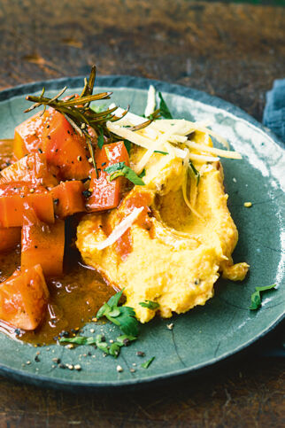 Wurzelgemüse mit Steinpilz-Polenta