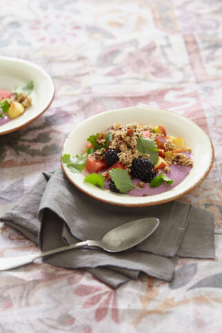 Frische Früchte mit Supercrunch Frische Früchte mit Supercrunch