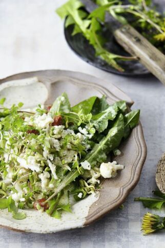 Löwenzahnsalat mit Blumenkohl Löwenzahnsalat mit Blumenkohl