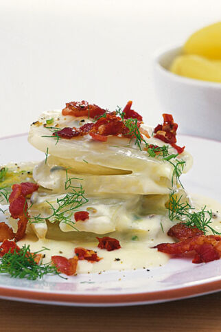 Fenchelgratin mit Speck Fenchelgratin mit Speck
