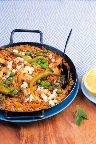 Pilz-Paella mit Feta Pilz-Paella mit Feta