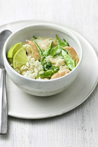 Garnelen-Curry mit Blumenkohlreis