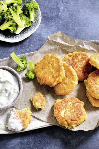 Kichererbsen-Puffer mit Feta Kichererbsen-Puffer mit Feta