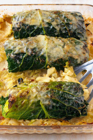 Wirsingrouladen mit würzigem Schweinehack Wirsingrouladen mit würzigem Schweinehack