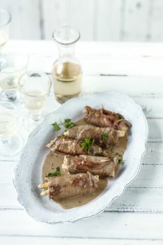 Kalbsröllchen mit Spargelfüllung