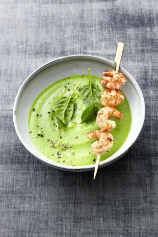 Avocado-Gazpacho mit Garnelen Avocado-Gazpacho mit Garnelen