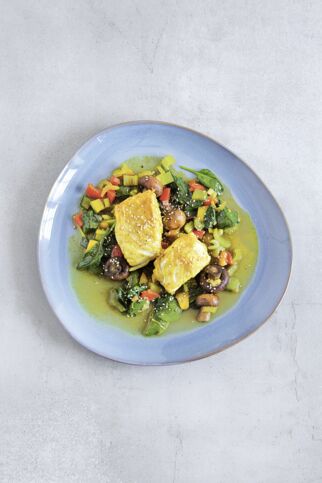 Fisch mit buntem Gemüse Fisch mit buntem Gemüse