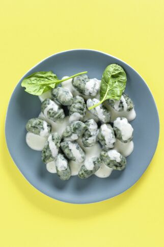Grüne Gnocchi mit Roquefortsahne Grüne Gnocchi mit Roquefortsahne