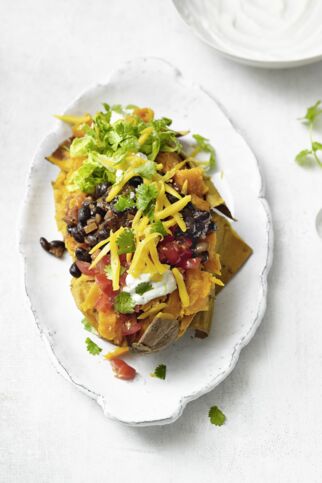 Ofen-Süßkartoffel mit Bohnen Ofen-Süßkartoffel mit Bohnen