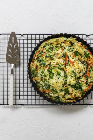 Reisnudelkuchen mit Garnelen Reisnudelkuchen mit Garnelen