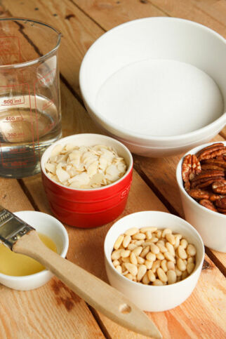 Alle Zutaten für das Nusskrokant Nusskrokant Step 1