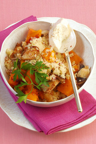 Kürbis-Couscous mit Shiitake