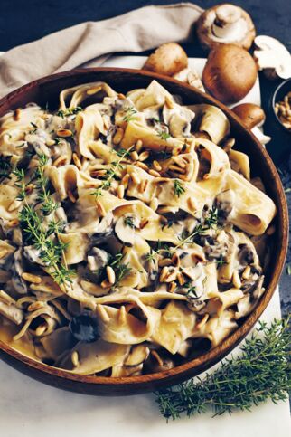 Cremige Pasta mit Pilzen Cremige Pasta mit Pilzen