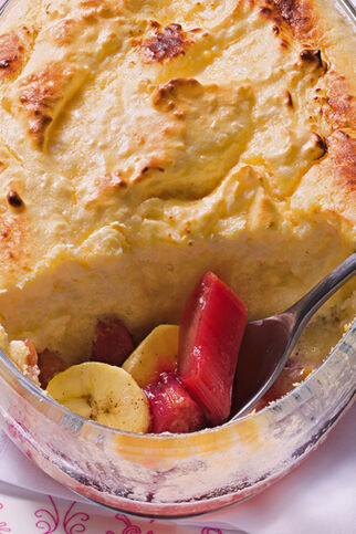Rhabarber-Bananen-Gratin