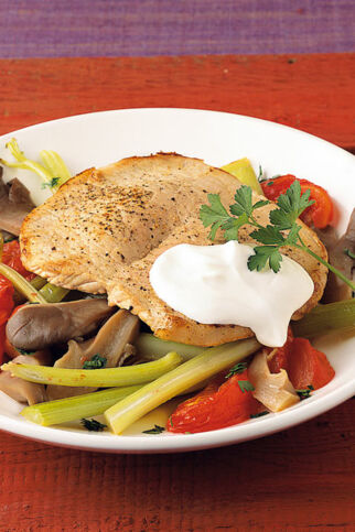 Schweinefilet auf Pilzragout