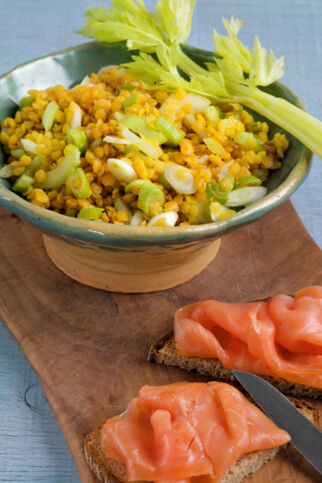Linsensalat mit Räucherlachs
