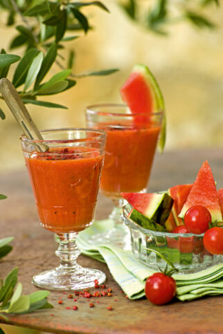 Wassermelonen-Tomaten-Gazpacho
