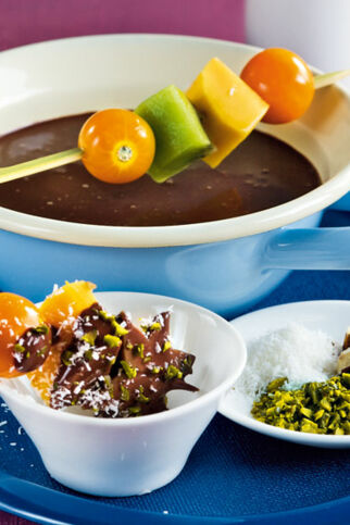 Schokofondue mit Früchten Schokofondue mit Früchten