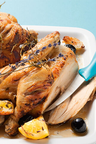 Honighähnchen mit Thymian und Lavendel Honighähnchen mit Thymian und Lavendel